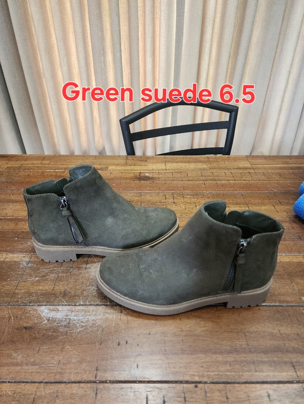 Women’s Green Suede Ankle Boots